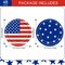 48PCS 4th of July Party Supplies, 9" Independence Day Disposable Paper Plates, Patriotic Party Plates Memorial Day Dinner Dessert Plates Red White Blue Dinnerware Tableware